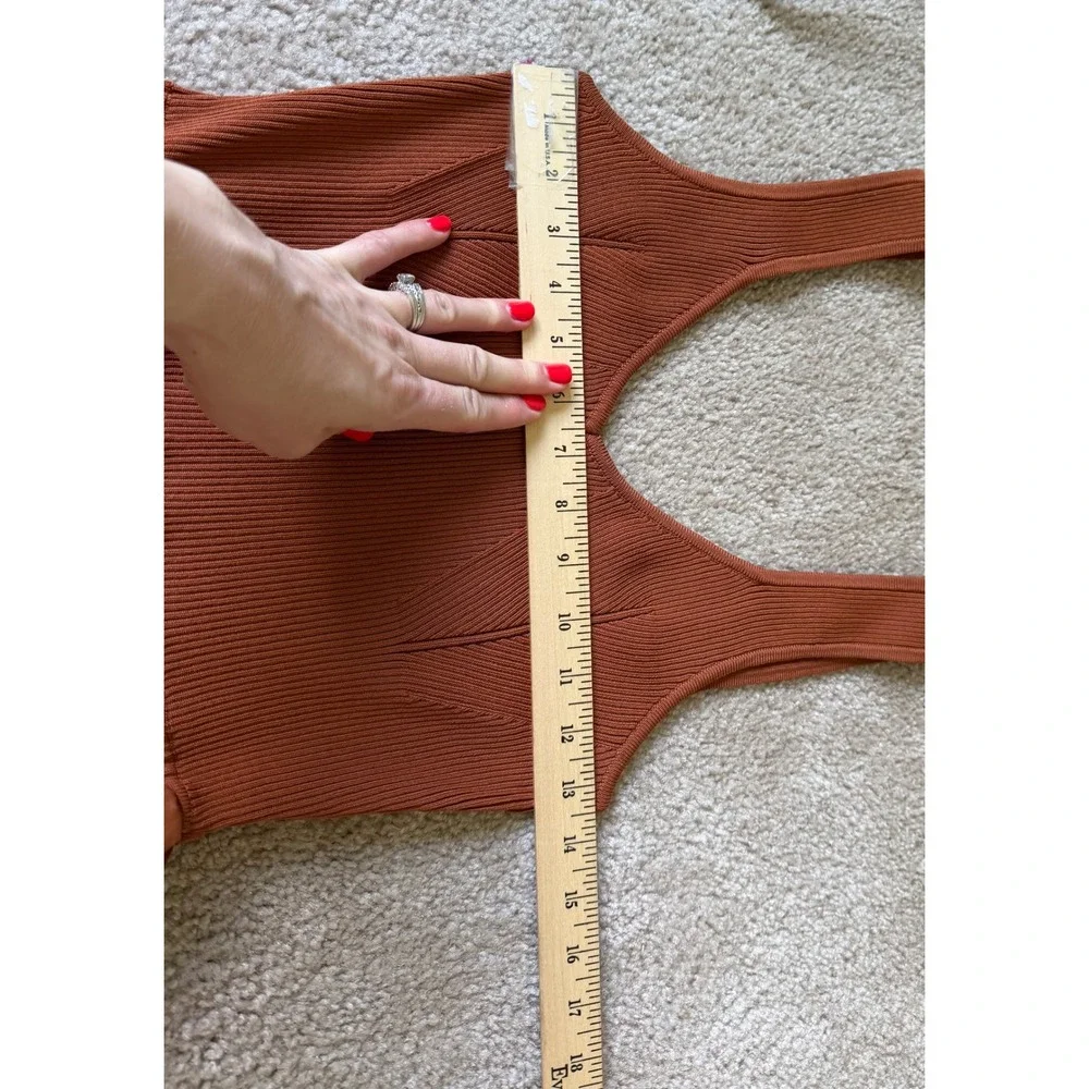 ASTR The Label Midi Dress Mixed Media Fit & Flare Sleeveless Poplin Brown Small - Picture 8 of 12